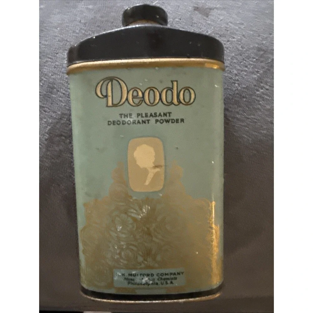 1940s Vintage Deodo Powder TIN The Pleasant‎ Deodorant Mulford Co. Philadelphia